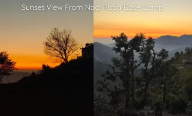 nag tibba sunset view from base camp, nag tibba trek base camp