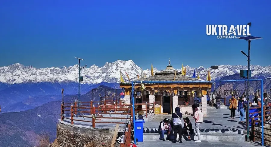 Kartik Swami Trek package featured image showing Kartik Swami Temple with Himalayan mountain views in Uttarakhand.
