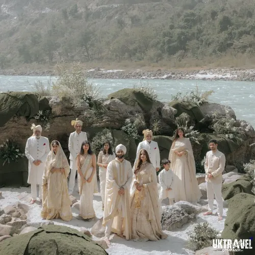 Riverside destination wedding ceremony in Rishikesh by the Ganga